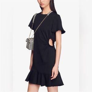 Sandro Tessa Crepe Ruffle Minidress